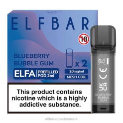 ELFBAR ELFA færdigfyldt pod (2 pakke) | 6T6D126 Elf Bar Vape Danmark blåbær tyggegummi