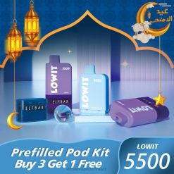 ELFBAR LOWIT 5500 forfyldt pod kit | 6T6D359 Elf Bar Smage blåbæris