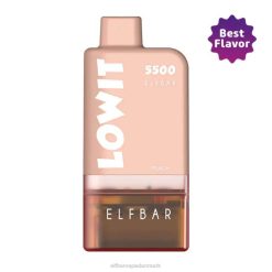 ELFBAR LOWIT 5500 forfyldt pod kit | 6T6D373 Elf Bar København fersken pod + brunt batteri