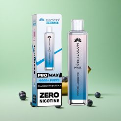 Hayati Pro Max 4000 Puffs Blåbær Banan Opladningsbar Batteri & LED-lys Denmark wholesalers