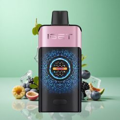 IGET ONE 12000 Puffs Sortebær Is Med 2700 mAh Batteri og 0,6 ohm Dual Mesh Coil Denmark wholesalers