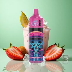 JNR Alien 10000 Puffs Jordbær Is 20ml E-væske Type-C Hurtigopladning Denmark wholesalers