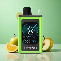 JNR PhoneVape 30000 Puffs Justerbar Luftgennemstrømning App-kontrolleret Sur Æble Is Denmark wholesalers