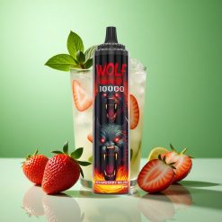 JNR Wolf Niplo 10000 Puffs Jordbær Mojito 1.0 Ohm Mesh Coil 20ml E-væske Denmark wholesalers